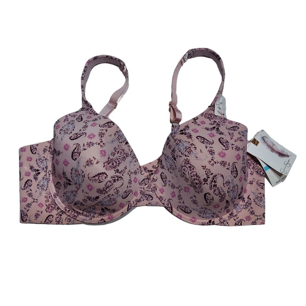 JESSICA SIMPSON Bra Full Figure Back Smoothing Pink Paisley Size 40C
